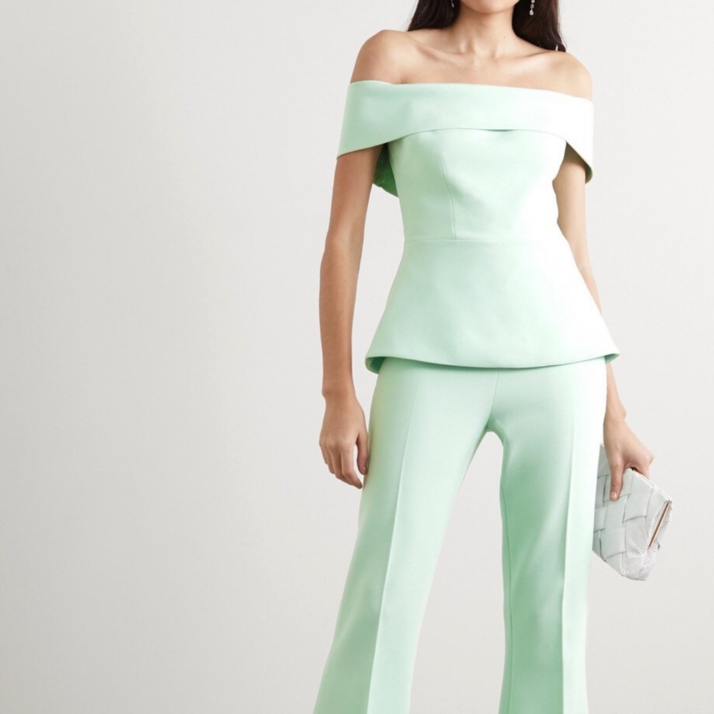 Chic Mint Off-Shoulder Blouse